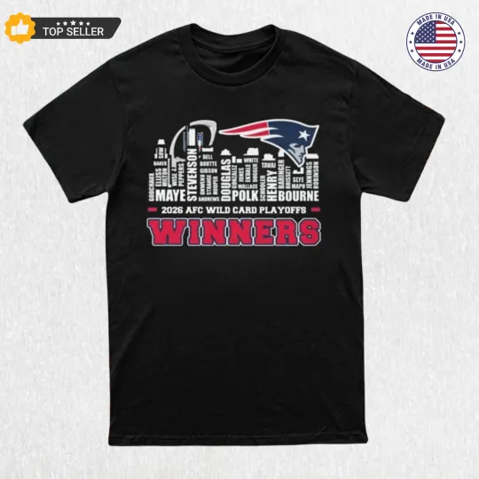 Discover New Engl@nd Patriots 2026 A.F.C Wild Card Playoffs Winners Skyline Names T-shirt