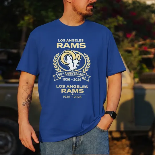Discover Los Angeles Rams 90th Anniversary 1936-2026 T-Shirt, The Rams Legend Shirt
