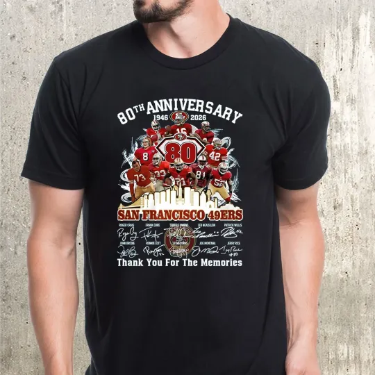 San Francisco 49ers 80th Anniversary 1946-2026 Thank You TShirt