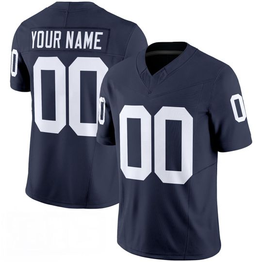 Discover Pennsylvania Embroidered Football Jersey Full Logo Custom Name Number Navy White Personalized Athletic Game Day Sports Fan Jersey