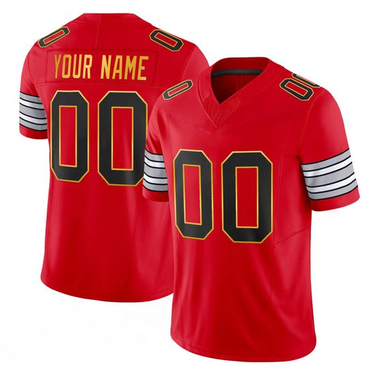 Discover Ohio Custom Stitched Football Jersey, Personalized Name Number, Red Team Style, Full Logo Look Sports Jersey, Perfect Game Day Fan Gift