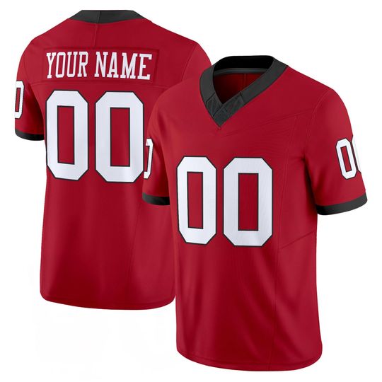 Discover Georgia Embroidered Custom Football Jersey, Personalized Name Number Red Game Day Jersey, Mens Custom Team Uniform, Football Fan Gift