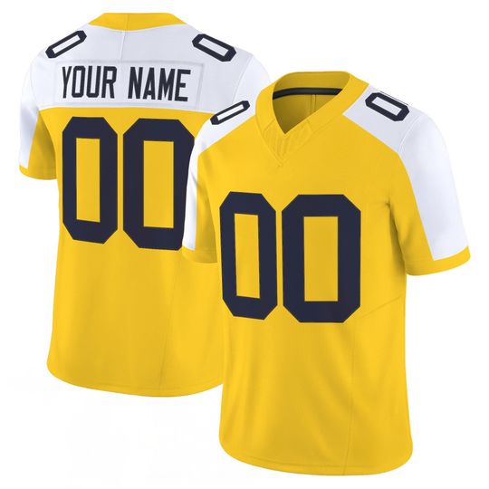 Discover Michigan Style Embroidered Full Logo Custom Jersey Personalized Name Number Football Jersey for Men Women College Sports Game Day Fans