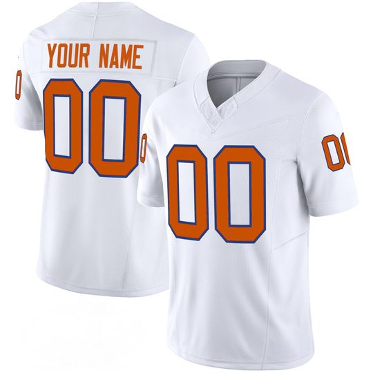 Discover Clemson Inspired White Orange College Style Football Jersey Custom Name Number, Personalized Fan Jersey, Game Day Sports Gift