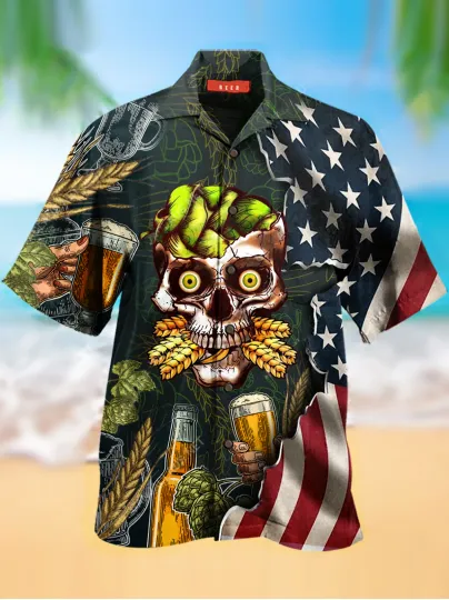 Discover Skull Beer Hawaiian Shirt