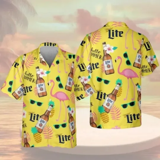 Discover Miller Light Beer Flamingo Unisex Hawaiian Shirt