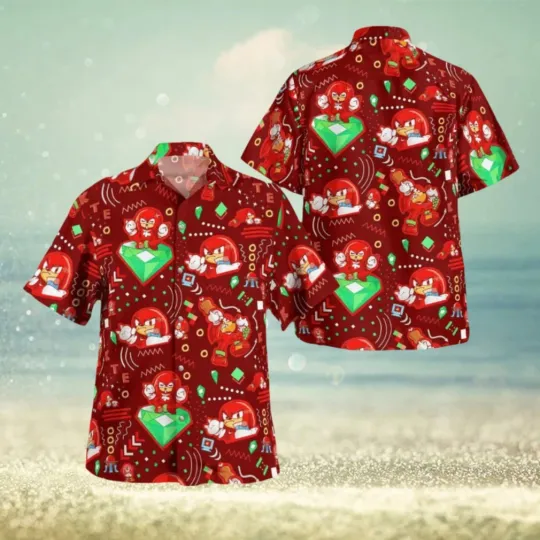 Discover Knuckles Red Hedgehog Hawaiian Shirt for Men and Women