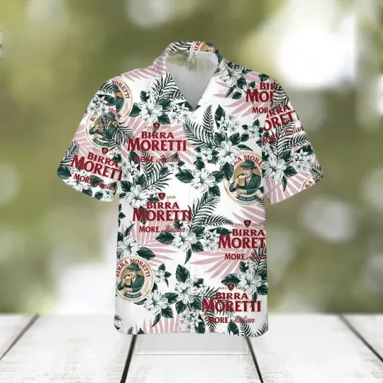 Discover Birra Moretti Flowers Pattern Summer Hawaiian Shirt