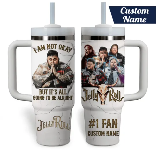 Jelly Roll Music Custom Cup 40 oz 30 oz Tumbler With Handle