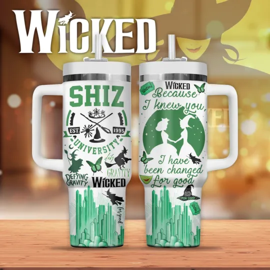 Wicked Music Theme Tumbler with Handle 20oz 30oz 40oz