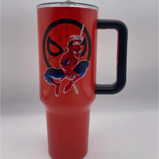 Bioworld Marvel Spider-Man 40 Oz 10" Stainless Steel Tumbler Coffee Mug Cup