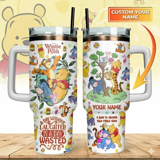 Discover Custom Cute Bear Cartoon Tumbler With Handle 20oz 30oz 40oz