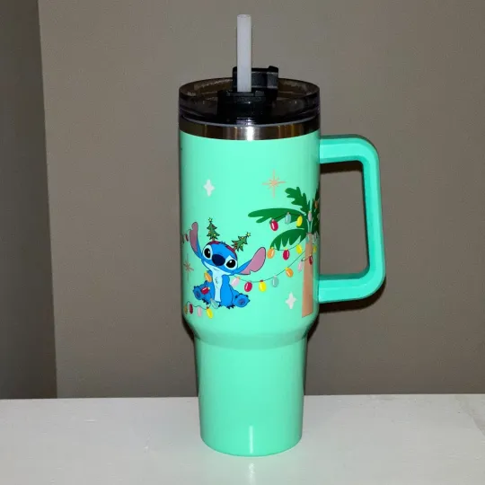 Discover NEW Disney Stitch Christmas  Stainless Steel Tumbler with Straw 40oz