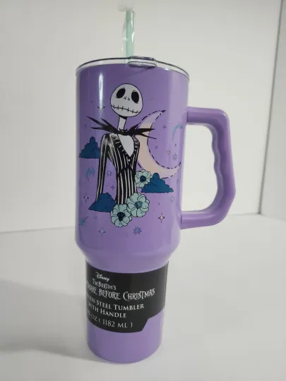 Nightmare Before Christmas 40 oz Tumbler with Straw Disney Jack Skellington NEW