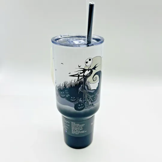 DISNEY NIGHTMARE BEFORE CHRISTMAS STAINLESS STEEL TUMBLER JACK SKELLINGTON 40OZ