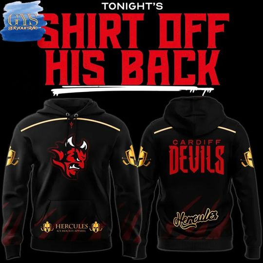 Cardiff Devils Black Warmup Hercules Limited Edition Hoodie