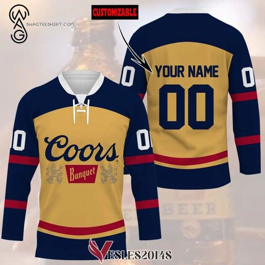 Custom CCOORS Banquet Beer Full Print Hockey Jersey, Trending Gifts For Fans