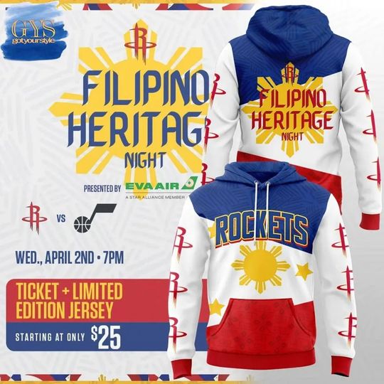 Houston Rockets Filipino Heritage Night Limited Edition 3D Hoodie