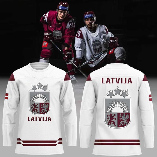 Latvijas Hokeja Federacija 2026 Winter Olympics White Hockey Shirt