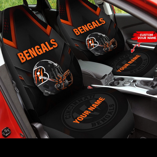 Discover Custom Name football Cincinnati Bengals Car Seat Covers