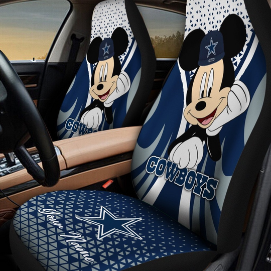 Discover Custom Name football Dallas Cowboys Mickey Mouse Car Seat Covers
