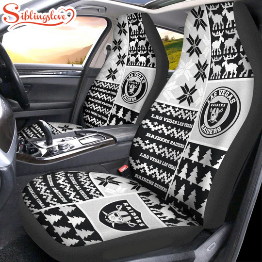football Las Vegas Raiders Ugly Christmas Car Seat Covers