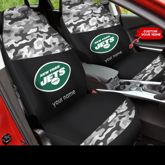 Custom Name football New York Jets Camo Car Seat Cover