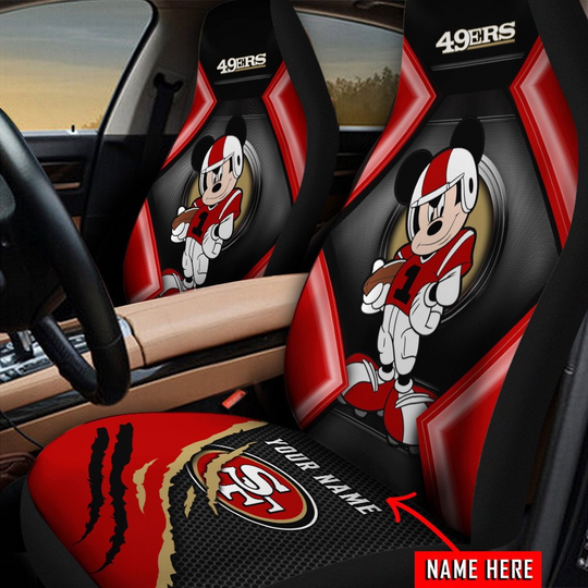 Discover Custom Name San Francisco 49ers football Mickey Mouse Car Seat Covers
