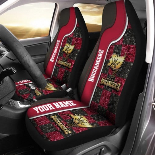 Custom Name football Tampa Bay Buccaneers Car Seat Covers