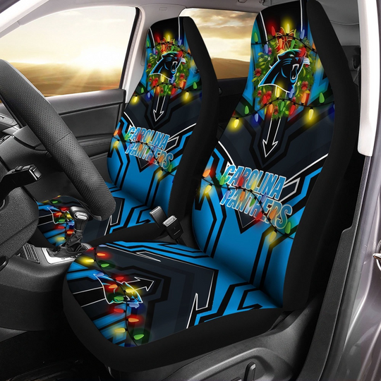 Discover football Carolina Panthers Christmas Car Seat Covers