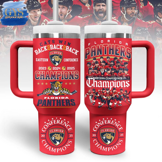 Discover FLORIDA PANTHERS 2025 Eastern Conference Champions 40 Oz