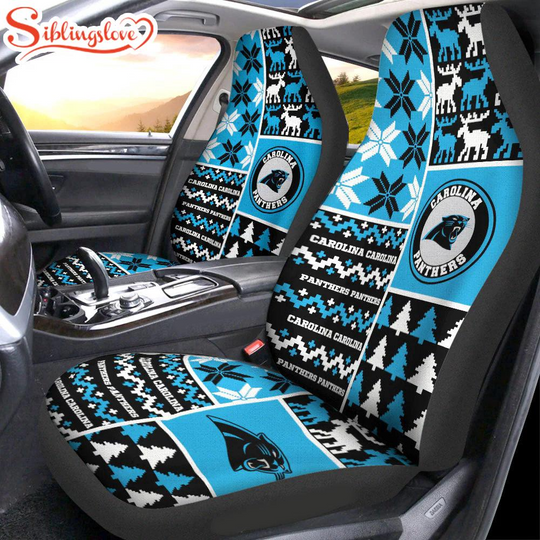 football Carolina Panthers Ugly Christmas Car Seat Covers