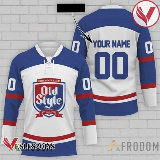 Personalized Old Style Beer Hockey Jersey