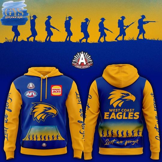 Discover West Coast Eagles ANZAC Day 2025 Limited Edition Hoodie