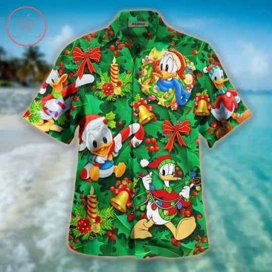 Discover Donald Duck Disney Christmas Celebratory Hawaiian Shirt