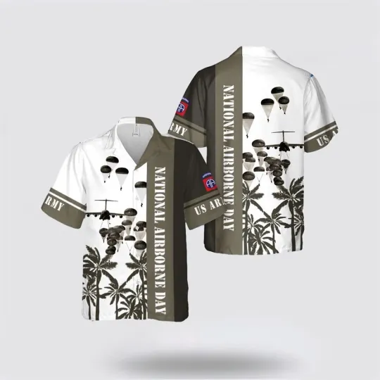 Discover US Army National Airborne Day Hawaiian Shirt, Gift For Military Personnel