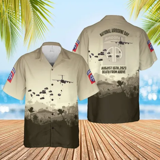 Discover US Army National Airborne Day Hawaiian Shirt, Gift For Military Personnel
