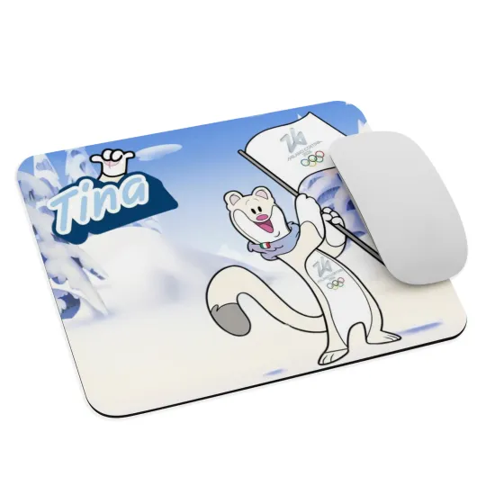 Discover Milan Cortina 2026 Winter Olympic Mouse Pad 9.5x7.75 inch Mascots Tina