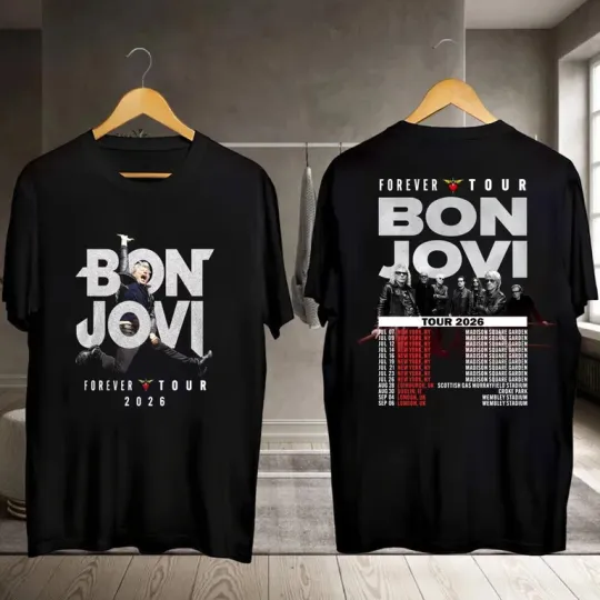 Discover Bon Jovi Graphic Shirt, Bon Jovi Forever Tour 2026 T-Shirt, Bon Jovi Rock Band S