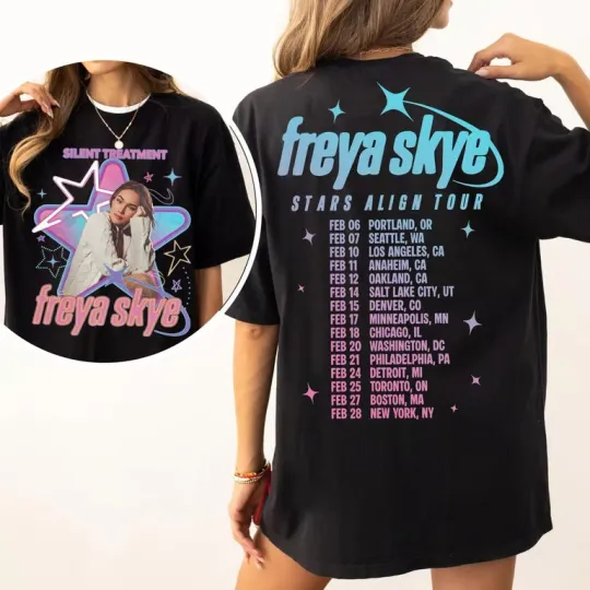 Discover Retro Freya Skye Silent Treatment Shirt, Stars Align Tour 2026 Festival Tee, Dis