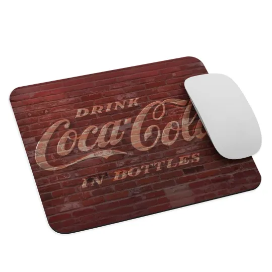 Discover Coca Cola Vintage Mouse Pad, Drink Coca Cola Bottles Wall Advertisement