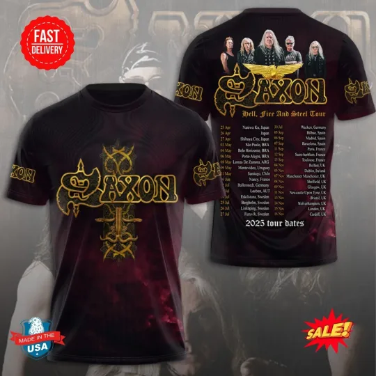 Discover Vintage Saxon band 3D Shirt Unisex Concert