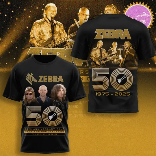 Discover ZEBRA 50th Anniversary Band Tour 3D T Shirt