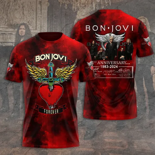 Discover Bon Jovi It's My Life 1st Anniversary 3D T-shirt Unisex