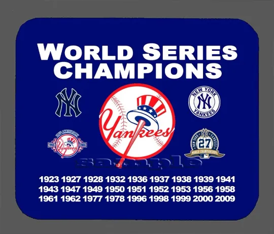 Discover New York Yankees World Series Championship Banner Mouse Pad Item#1906