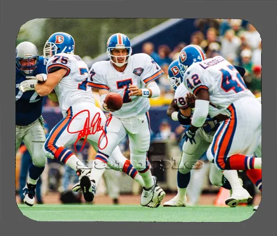 Discover John Elway Facsimile Autographed Denver Broncos Mouse Pad Item#2352