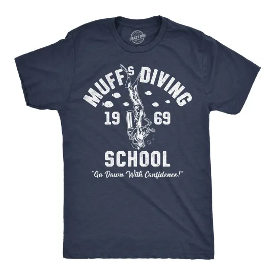 Discover Mens Funny T Shirts Muffs Diving School Sarcastic Graphic Novelty Joke Tee for