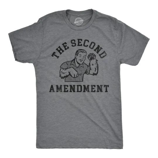 Discover Mens The Second Amendment T Shirt Funny Bear Arms Pun Joke Tee for Guys