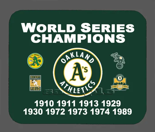 Discover Oakland Athletics World Series Championship Banner Mouse Pad Item#420
