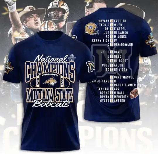 Discover Montanaa State Bobcat1 Football 3D T-Shirt